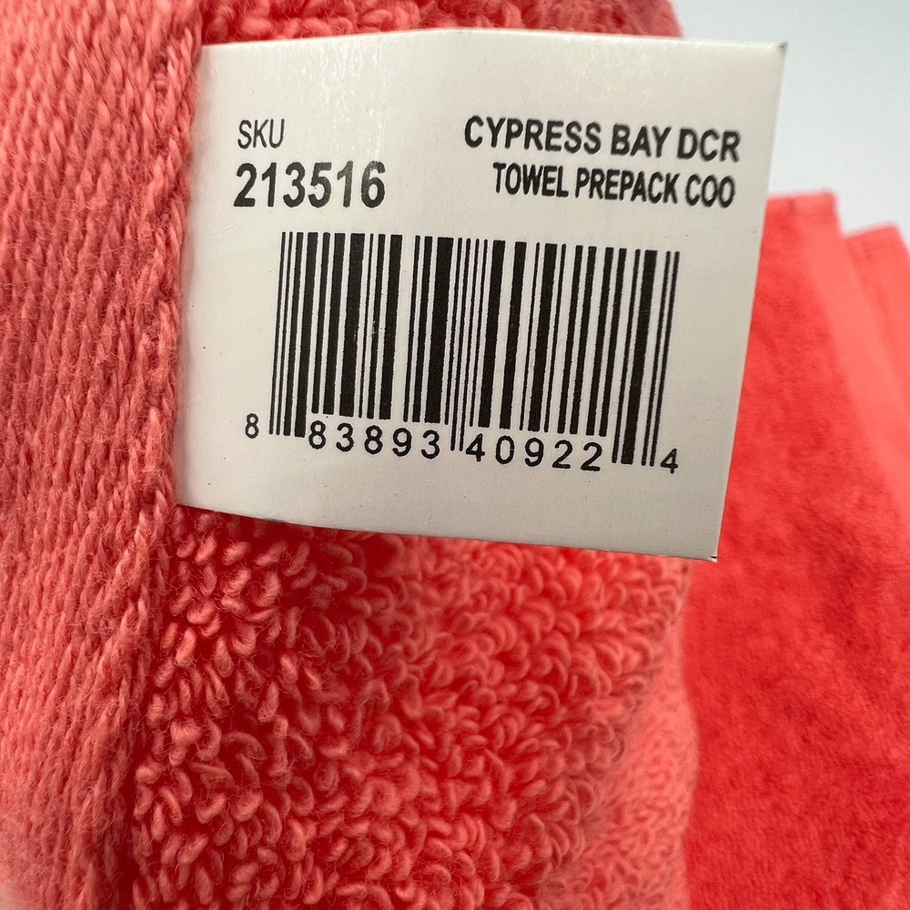 Tommy Bahama Towel Set Women OS Coral Brand New Cypress Bay Cotton 3pc - Picture 3 of 8